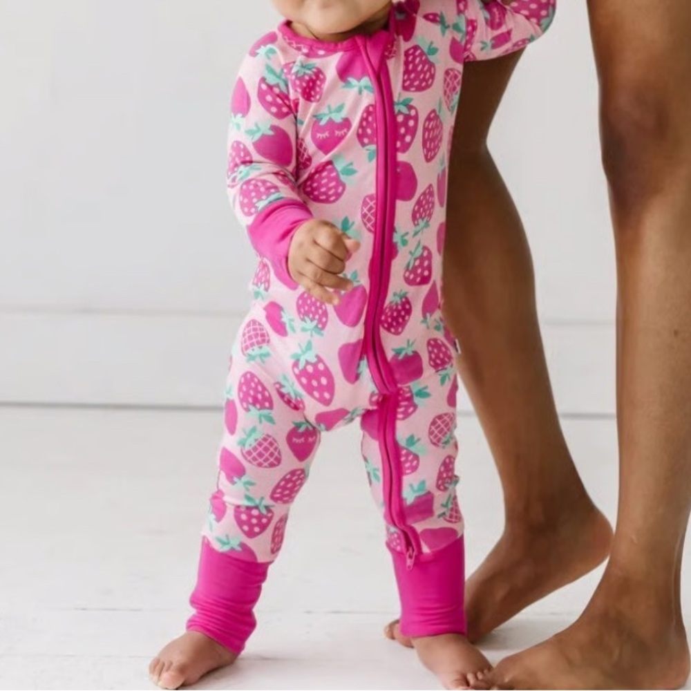 Little Sleepies Sweet Strawberry Zippie 12-18months
